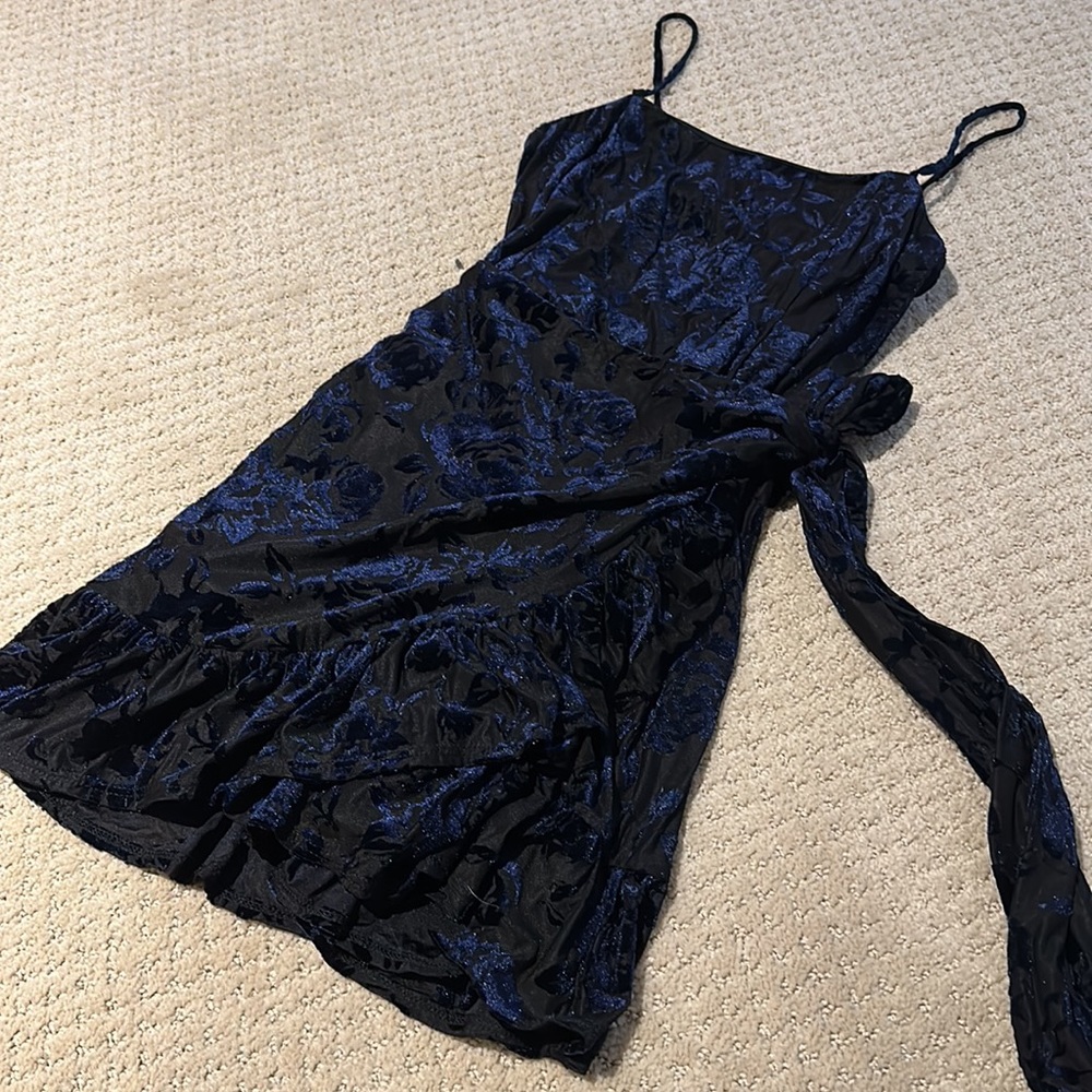Free People velvet floral mini dress